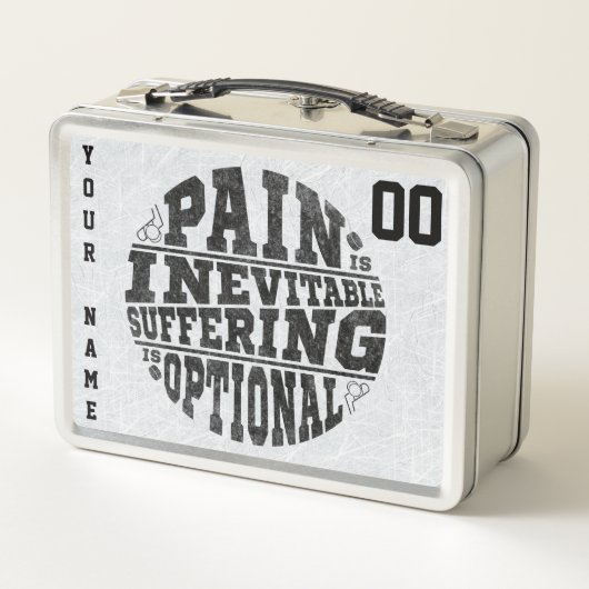 名前&番号カスタムホッケーランチボックス メタルランチボックス (裏面)