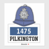 名前&番号シール付き警察ヘルメット シール (シート)