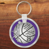 名前、番号、選手、チーム、バスケットボールのキーホルダー キーホルダー (正面)