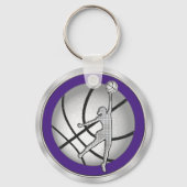 名前、番号、選手、チーム、バスケットボールのキーホルダー キーホルダー (裏面)