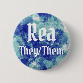 名前___ +発音のカスタマイズ可能ボタン 缶バッジ (正面)