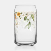 名前、白い魅力的金ゴールドフローラドロップ ガラス缶 (裏面)