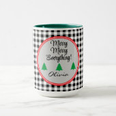 名前、白黒バッファローチェック15oz.コンボ マグカップ (中央)