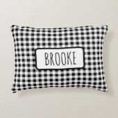 名前、白黒バッファローチェック16x12 アクセントクッション (正面)