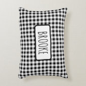 名前、白黒バッファローチェック16x12 アクセントクッション (正面(垂直))