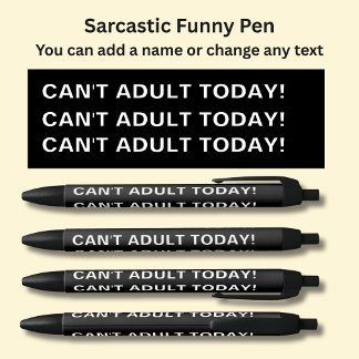 名前、皮肉なメッセージを追加、今日は大人にできない！ 黒ボールペン