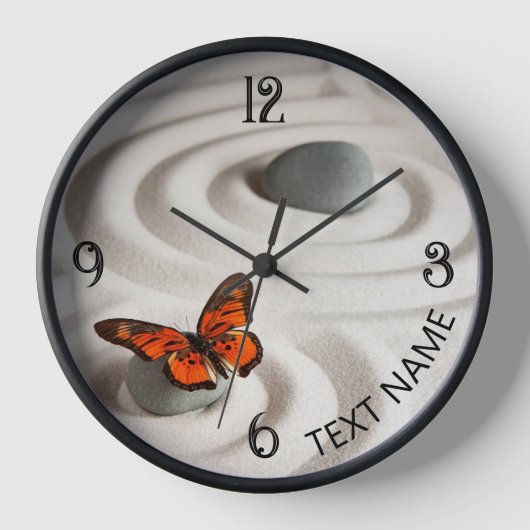 名前，禅園10.75インチアクリル壁時計 ラウンド壁時計 (正面)