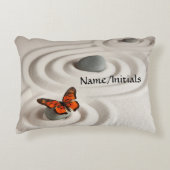 名前，禅園，ブラシ仕上げポリエステルヨガ アクセントクッション (正面)