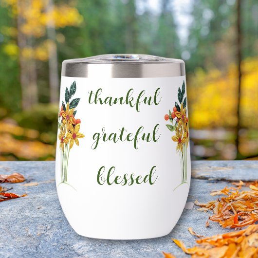 名前、秋の紙クイル花11oz白