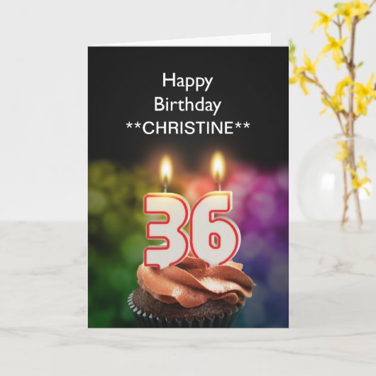 名前、第36バースデー・カードを加えて下さい カード (黄色い花)