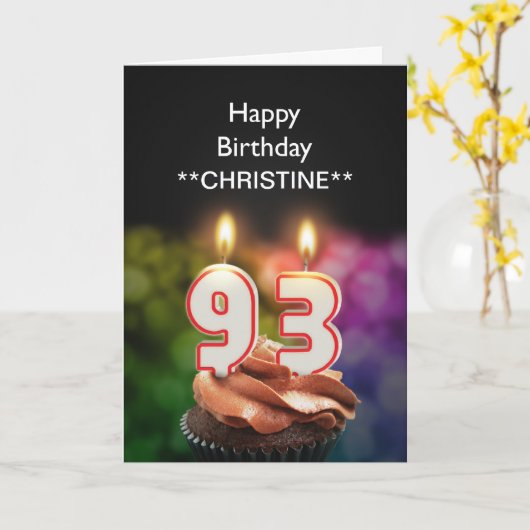 名前、第93バースデー・カードを加えて下さい カード (黄色い花)