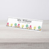 名前、等級レベル、先生評価、カスタム デスクネームプレート (正面)