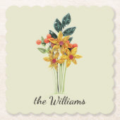 名前、素敵な紙クイル花紙コースター ペーパーコースター (正面)