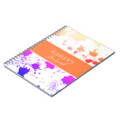 名前 |紫オレンジスプラッシュ絵を描抽象芸術ジャーナル ノートブック (左側)