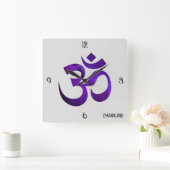 名前、紫色のオブジェクトモデル記号10.75-in スクエア壁時計 (ホーム)