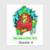 名前、緑の黄色の赤い魔女の神のシンボルや象徴本を追加 シール (シート)