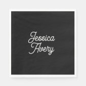名前 |編集可能なヴィンテージスタイルのスクリプト（黒） スタンダードランチョンナプキン (正面)