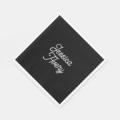 名前 |編集可能なヴィンテージスタイルのスクリプト（黒） スタンダードランチョンナプキン (角)