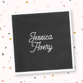 名前 |編集可能なヴィンテージスタイルのスクリプト（黒） スタンダードランチョンナプキン