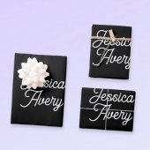 名前 |編集可能なヴィンテージスタイルのスクリプト（黒） ラッピングペーパーシート