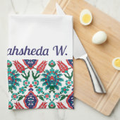 名前💙 💚美し❤️いトルコのタイル キッチンタオル (四つ折り)
