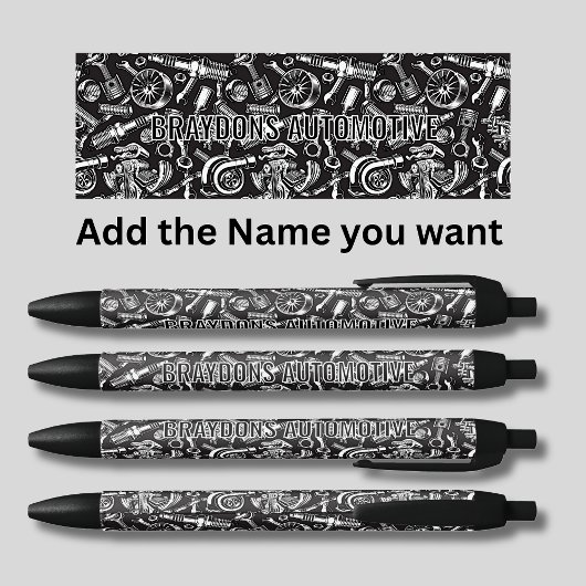 名前、自動車部品、整備士会社の追加 黒ボールペン