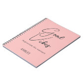 名前、良いスタイリッシュバイブピンクスペインのスパイラル ノートブック (左側)