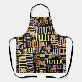 名前/色を黒で繰り返す エプロン (正面)