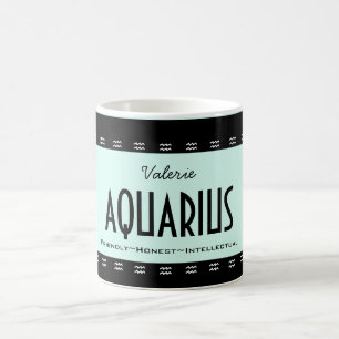 名前-色AQUARIUS誕生日〔占星術の〕十二宮図 コーヒーマグカップ