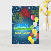 名前、花火の誕生日カードの追加 カード (黄色い花)