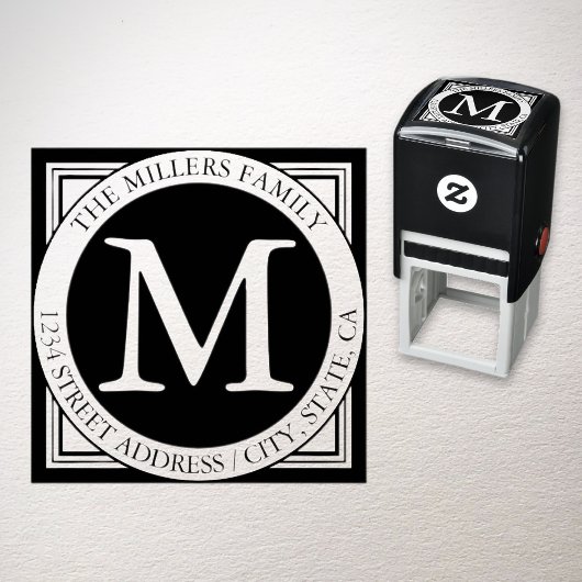 名前、苗字イニシャル&返送先住所 セルフインキングスタンプ