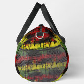 名前、赤い黄色の緑の黒い滴り絵を描を追加 ダッフルバッグ (右)