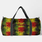名前、赤い黄色の緑の黒を絵を描追加 ダッフルバッグ (正面)