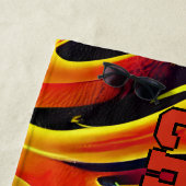 名前、赤オレンジ色の炎を黒に追加 ビーチタオル (インサイチュ)