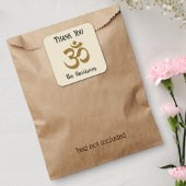 名前.金ゴールドOMシンボル3-inありがとうステッカー スクエアシール