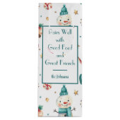 名前、雪だるま&キャンディホリデー ワインギフトバッグ (正面)