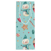 名前、雪だるま&スイーツホリデーワイン抱き枕 ワインギフトバッグ (裏面)