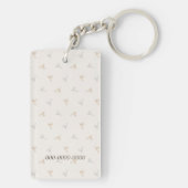 名前　電話番号　カスタマイズ　とんぼ　アイボリー キーホルダー (裏面)