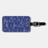 名前　電話番号　カスタマイズ　迷彩　ブルー   ラゲッジタグ (正面横)