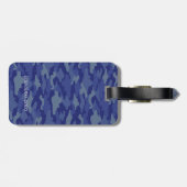 名前　電話番号　カスタマイズ　迷彩　ブルー   ラゲッジタグ (裏面横)