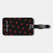 名前　電話番号　カスタム　チェリー（ブラック）  ラゲッジタグ (裏面横)