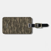 名前　電話番号　カスタム　迷彩（セピア）  ラゲッジタグ (正面横)