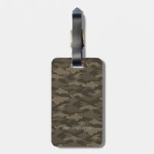 名前　電話番号　カスタム　迷彩（セピア）  ラゲッジタグ (裏面縦)