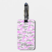 名前　電話番号　カスタム　迷彩（ピンク） ラゲッジタグ (裏面縦)
