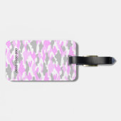 名前　電話番号　カスタム　迷彩（ピンク） ラゲッジタグ (裏面横)