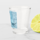 名前、青フェイク旧世界地図1.5oz ショットグラス (右)
