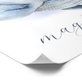 名前 青 白 水彩 ハクジラ ポスター (角)