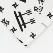 名前、黒い灰色の忍者パターン毛布 フリースブランケット (角)