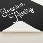 名前 |黒のエレガントヴィンテージホワイトスクリプト シェルパブランケット (3/4)