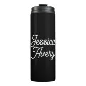 名前 |黒のエレガントヴィンテージホワイトスクリプト タンブラー (正面)